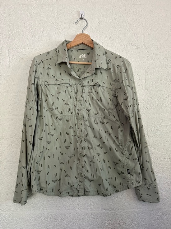 REI Tops - REI Sahara Long-Sleeve Sage Green Hiking Shirt